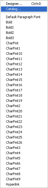 FM Character Format catalog