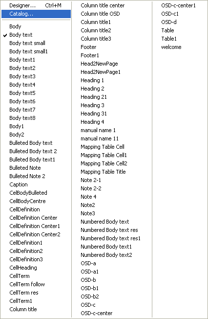 FM Paragraph Format catalog