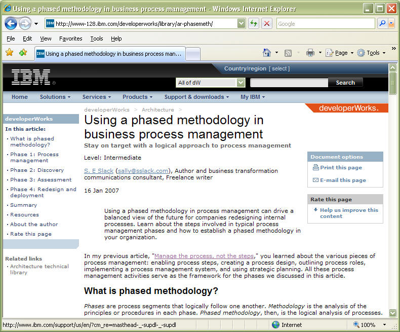 Sample Site IBM Developer Works