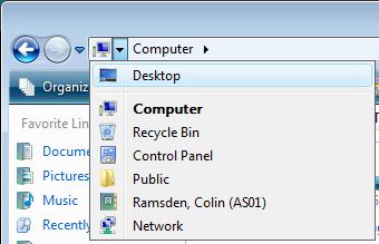 Vista Explorer Computer breadcrumb options