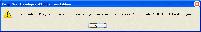 VWD error message